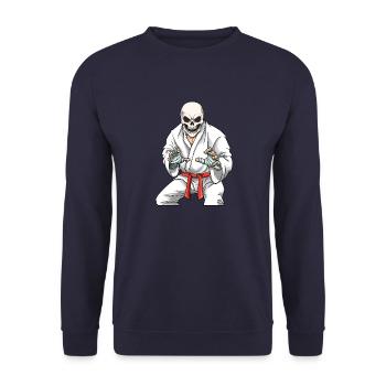 Jiu Jitsu Skeleton - Brasilianisches Jiu Jitsu und - Unisex Pullover - Navy - Vorne - Alina (178cm) & Michal (187cm)
