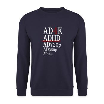 TDAH - AD4K - Sweat-shirt Unisexe - marine - Devant - Alina (178cm) & Michal (187cm)