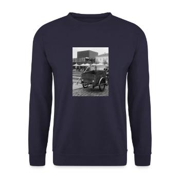 everything is looking better with a face - Unisex Sweatshirt - navy - Front - Alina (178cm) & Michal (187cm)
