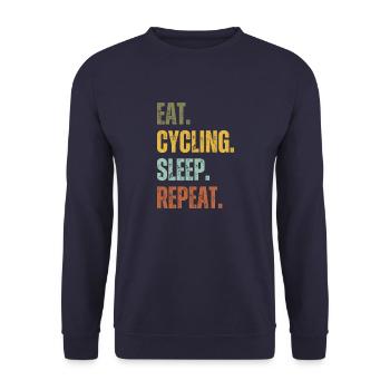 EAT CYCLING SLEEP REPEAT - Unisex Sweatshirt - navy - Front - Alina (178cm) & Michal (187cm)