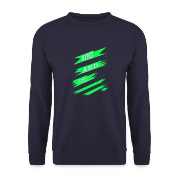 liberté, état d’, heureux, génial, amusant, vivre librement - Sweat-shirt Unisexe - marine - Devant - Alina (178cm) & Michal (187cm)