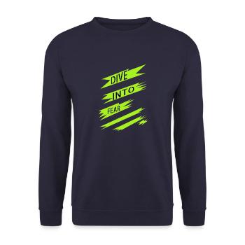 fun embracing courage courage and strength awesome - Unisex Pullover - Navy - Vorne - Alina (178cm) & Michal (187cm)