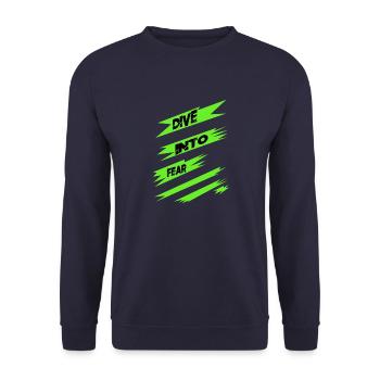 funny quote embracing courage bday gift idea happy - Unisex Sweatshirt - navy - Front - Alina (178cm) & Michal (187cm)