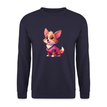 Cute little dog - Unisex Sweatshirt - navy - Front - Alina (178cm) & Michal (187cm)