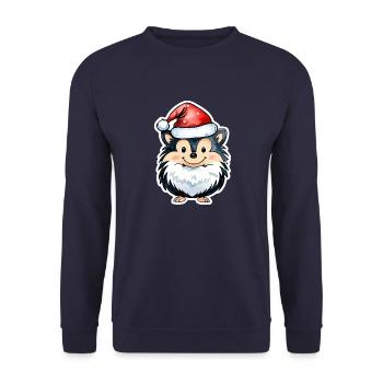 Dessin de Noël hérisson - Sweat-shirt Unisexe - marine - Devant - Alina (178cm) & Michal (187cm)