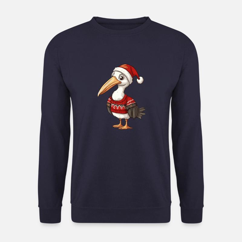 Pelican Bird Christmas Comic - Unisex Sweatshirt - navy