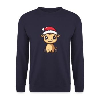 Kamel Weihnachten Niedlich - Unisex Pullover - Navy - Vorne - Alina (178cm) & Michal (187cm)
