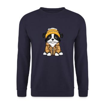 Border Collie Chien Élégant - Sweat-shirt Unisexe - marine - Devant - Alina (178cm) & Michal (187cm)