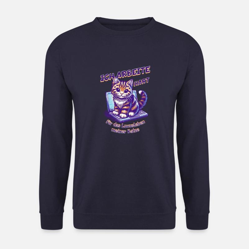 I work hard for my cat's luxury life - Unisex Sweatshirt - navy