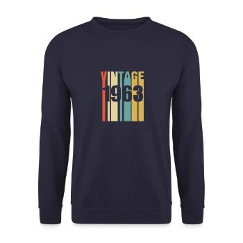 Millésime 1963 Rétro - Sweat-shirt Unisexe - marine - Devant - Alina (178cm) & Michal (187cm)