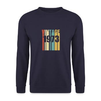 Vintage 1973 Retro - Unisex Sweatshirt - navy - Front - Alina (178cm) & Michal (187cm)