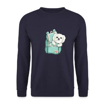 Maltese - Unisex Sweatshirt - navy - Front - Alina (178cm) & Michal (187cm)