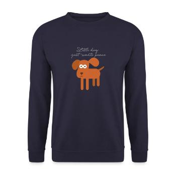 chien, regard triste, illustration, chien, chien mignon - Sweat-shirt Unisexe - marine - Devant - Alina (178cm) & Michal (187cm)