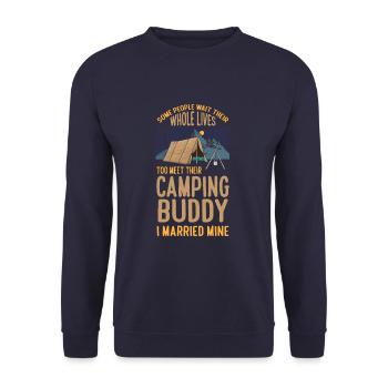 Camping Buddies Camp Husband Wife Camping Couple - Unisex Pullover - Navy - Vorne - Alina (178cm) & Michal (187cm)