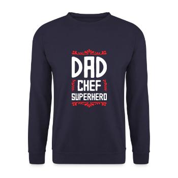 Papa patron papa super-héros - Sweat-shirt Unisexe - marine - Devant - Alina (178cm) & Michal (187cm)
