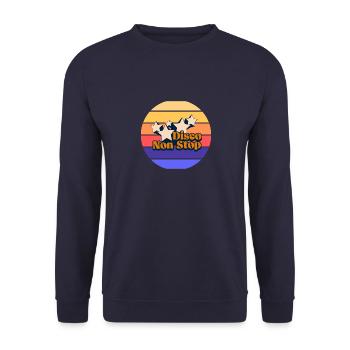 Non-stop disco! Non-stop disco - Unisex Sweatshirt - navy - Front - Alina (178cm) & Michal (187cm)