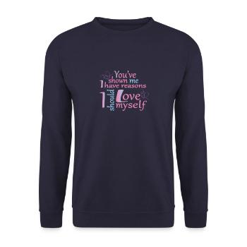 Love - love myself - Unisex Sweatshirt - navy - Front - Alina (178cm) & Michal (187cm)