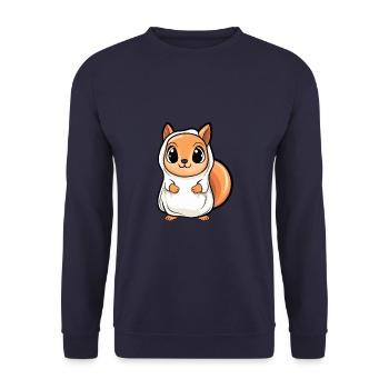 Eichhörnchen Halloween Lustig Geist - Unisex Pullover - Navy - Vorne - Alina (178cm) & Michal (187cm)