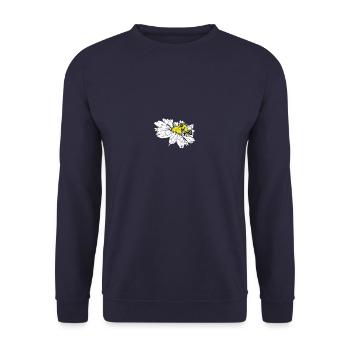 Biene Blüte Honigbiene Kamille Gänseblümchen - Unisex Pullover - Navy - Vorne - Alina (178cm) & Michal (187cm)