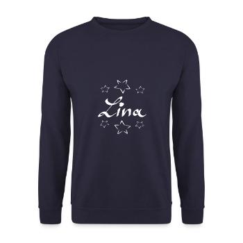 Lina mit Sternen - Unisex Pullover - Navy - Vorne - Alina (178cm) & Michal (187cm)