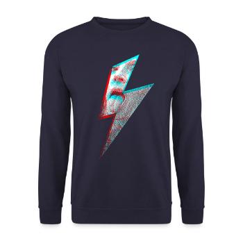 Coup de langue éclair rebelle - Sweat-shirt Unisexe - marine - Devant - Alina (178cm) & Michal (187cm)