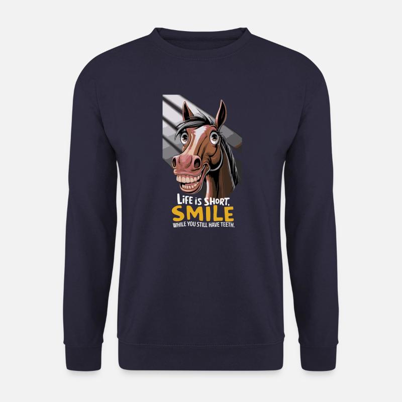 Life is short, smile while you still have teeth - Unisex Pullover - Navy