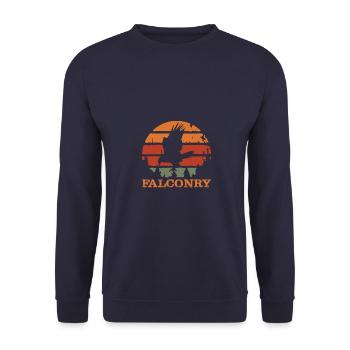 Falcon pub chasse citation fauconnerie - Sweat-shirt Unisexe - marine - Devant - Alina (178cm) & Michal (187cm)
