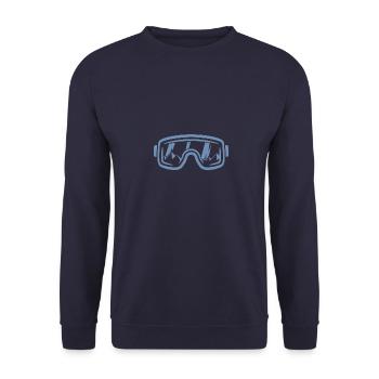Ski goggles Skier Snowboard Mountains - Unisex Sweatshirt - navy - Front - Alina (178cm) & Michal (187cm)