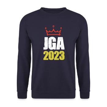 Bachelor party 2023 bachelor party - Unisex Sweatshirt - navy - Front - Alina (178cm) & Michal (187cm)