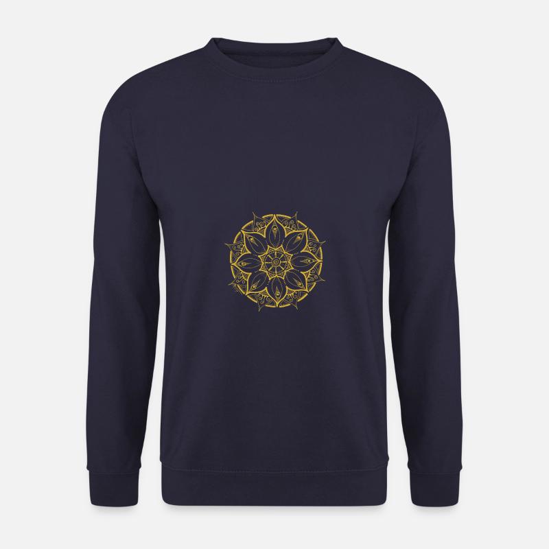 Mandala gold painted intuitively - Unisex Sweatshirt - navy