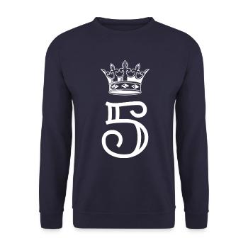 5 Number crown - Unisex Sweatshirt - navy - Front - Alina (178cm) & Michal (187cm)