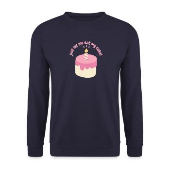 just let me eat my cake - Unisex Pullover - Navy - Vorne - Alina (178cm) & Michal (187cm)