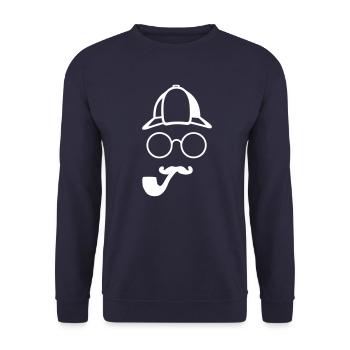 Detective Sherlock Minimalist - Unisex Sweatshirt - navy - Front - Alina (178cm) & Michal (187cm)