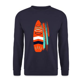 ORANGE SURFBRETT - Unisex Pullover - Navy - Vorne - Alina (178cm) & Michal (187cm)