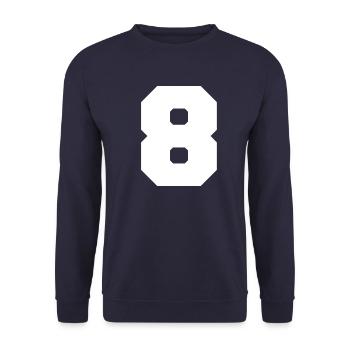 8 Eight Number Lucky Number Collegestyle Gift Idea - Unisex Sweatshirt - navy - Front - Alina (178cm) & Michal (187cm)