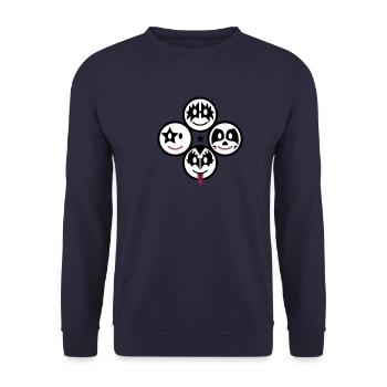 Smiley Kiss Icons (quadratisch) 3c - Sweat-shirt Unisexe - marine - Devant - Alina (178cm) & Michal (187cm)