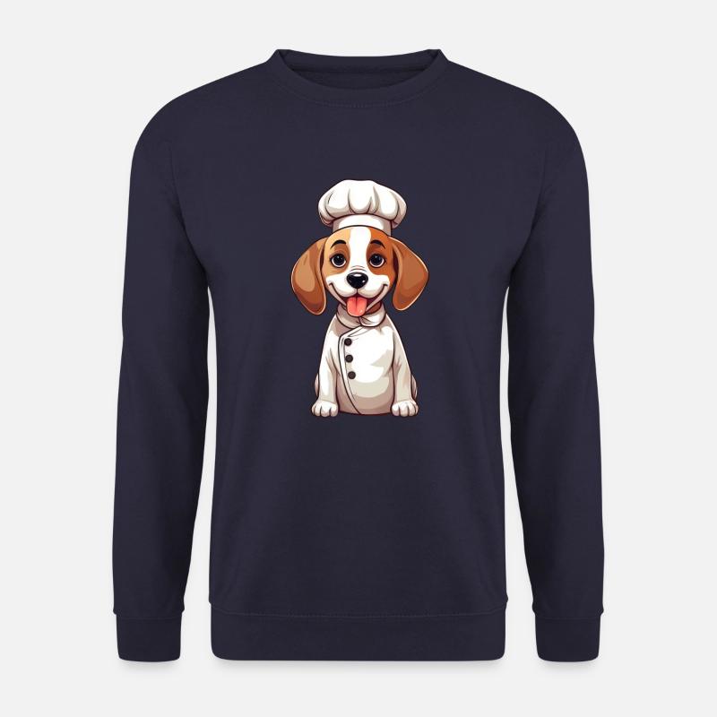 Cute Beagle Chef Comic Design - Unisex Sweatshirt - navy