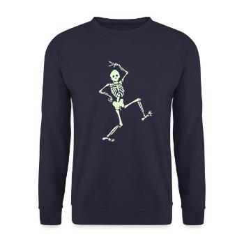 Tanzendes Skelett - Unisex Pullover - Navy - Vorne - Alina (178cm) & Michal (187cm)