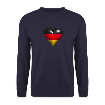 Allemagne coeur brillant noir rouge or jaune - Sweat-shirt Unisexe - marine - Devant - Alina (178cm) & Michal (187cm)