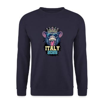 Italien 2025 Affe - Unisex Pullover - Navy - Vorne - Alina (178cm) & Michal (187cm)