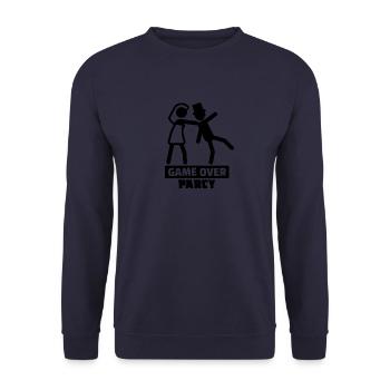 Game Over Bachelor Party Wedding Shower Marriage - Unisex Sweatshirt - navy - Front - Alina (178cm) & Michal (187cm)