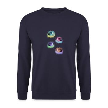guinea pig,graffiti,painting,colorful,pop-art - Unisex Sweatshirt - navy - Front - Alina (178cm) & Michal (187cm)