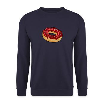 Donut süße Leckerei Süßigkeiten - Unisex Pullover - Navy - Vorne - Alina (178cm) & Michal (187cm)