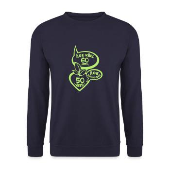 60 ans age reel biologique anniversaire - Sweat-shirt Unisexe - marine - Devant - Alina (178cm) & Michal (187cm)