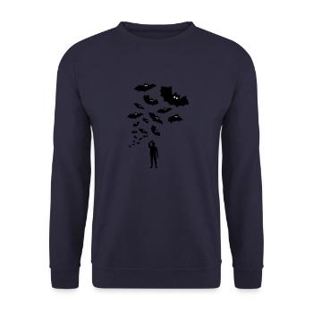 bats, fledermäuse mensch - Unisex Pullover - Navy - Vorne - Alina (178cm) & Michal (187cm)