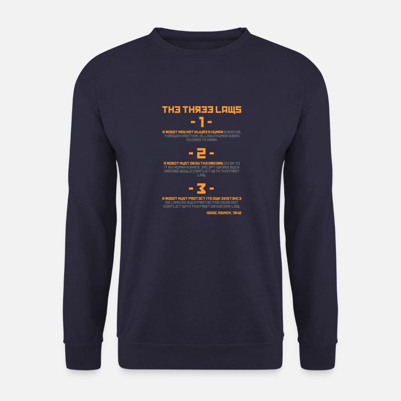 Forscher und ihre Erfindungen: Asimov + Roboter - Unisex Pullover - Navy