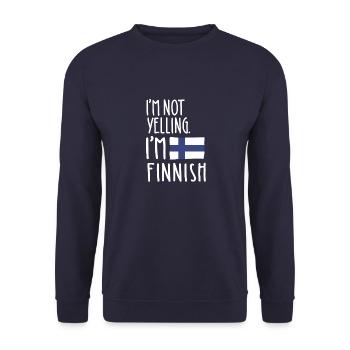 I'm Not Yelling I'm Finnish - Unisex Sweatshirt - navy - Front - Alina (178cm) & Michal (187cm)