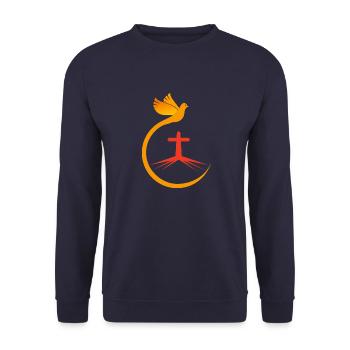 Eglise catholique Bible foi Jésus Dieu chrétiens - Sweat-shirt Unisexe - marine - Devant - Alina (178cm) & Michal (187cm)