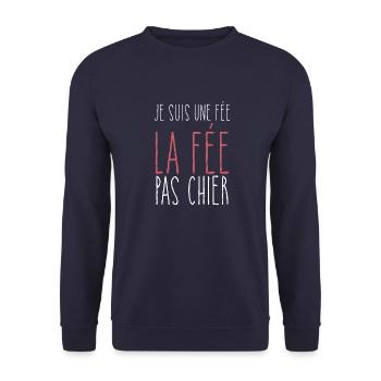 Je Suis Une Fée La Fée Pas Chier - Sweat-shirt Unisexe - marine - Devant - Alina (178cm) & Michal (187cm)