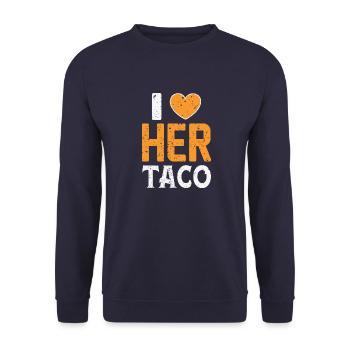 I love her Taco - Unisex Sweatshirt - navy - Front - Alina (178cm) & Michal (187cm)